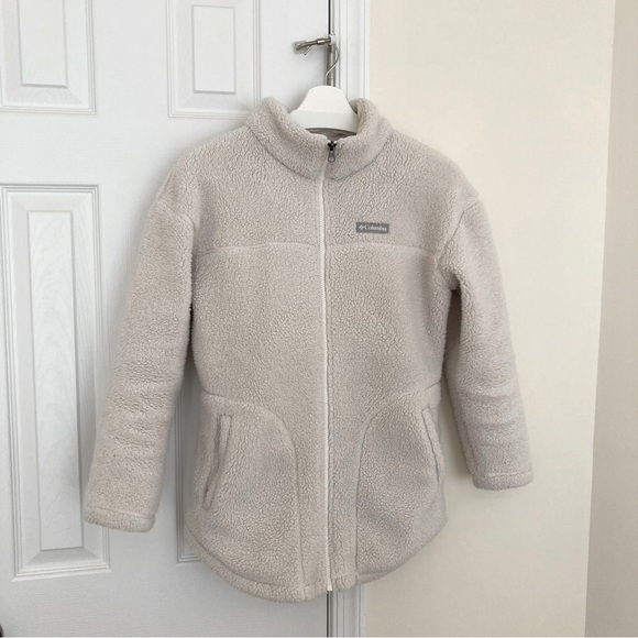 Columbia White Fleece Jacket - Picture 1 of 6